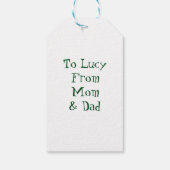 Étiquettes-cadeau Illustration et texte du père noël (Dos)