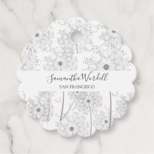 Étiquettes Cadeau Illustration Fleur délicate