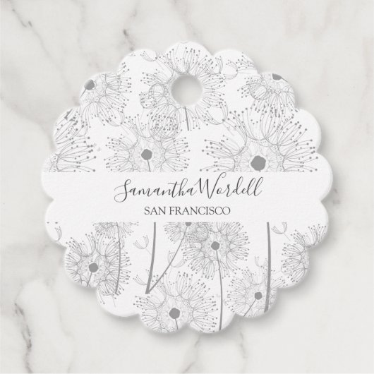 Étiquettes Cadeau Illustration Fleur délicate (Devant)