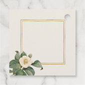 Étiquettes Cadeau Illustration florale blanche simple | MARIAGE (Dos)
