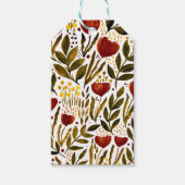 Étiquettes-cadeau Illustration florale botanique d'orange brûlé (Devant)