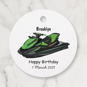 Étiquettes Cadeau Illustration Jet ski