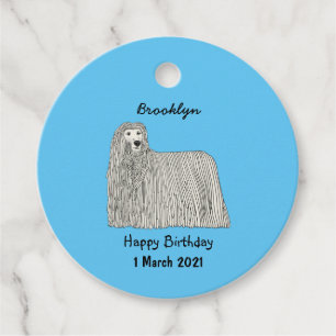 Étiquettes Cadeau Illustration Komondor pour chien