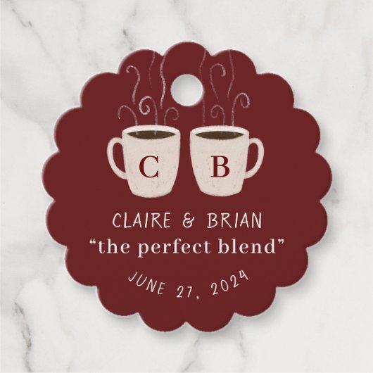 Étiquettes Cadeau Illustration Perfect Blend monogram Mugs Favor Bal (Devant)