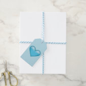 Étiquettes-cadeau Illustration simple du coeur bleu (Avec de laficelle)