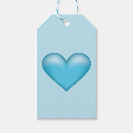 Étiquettes-cadeau Illustration simple du coeur bleu (Devant)