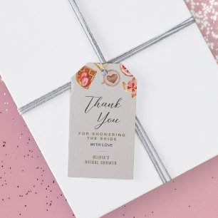 Étiquettes-cadeau Illustrations de Brunch nuptial Merci gris