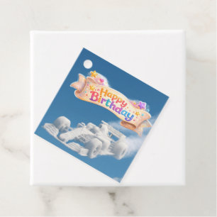 Étiquettes Cadeau Ils font la course voiture nuage carré favori étiq