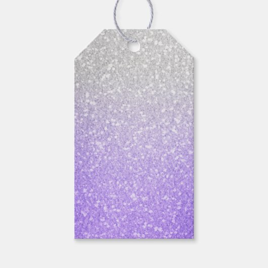 Étiquettes-cadeau Image de Parties scintillant gris et violet (Devant)