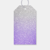 Étiquettes-cadeau Image de Parties scintillant gris et violet (Dos)