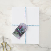 Étiquettes-cadeau Imaginaire coloré Abstrait Fleur fractale moderne (Avec de laficelle)