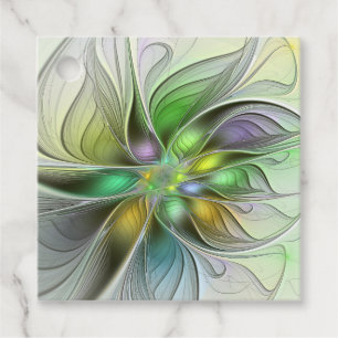 Étiquettes Cadeau Imaginaire coloré Fleur moderne Art Abstrait perso