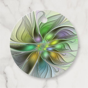 Étiquettes Cadeau Imaginaire coloré Fleur moderne Art Abstrait perso