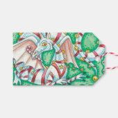 Étiquettes-cadeau Imaginaire de Noël rétro Dragon (Devant (Horizontal))