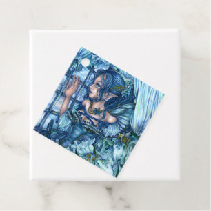 Étiquettes Cadeau Imaginaire Fairy Anime Girl Victorian Blue