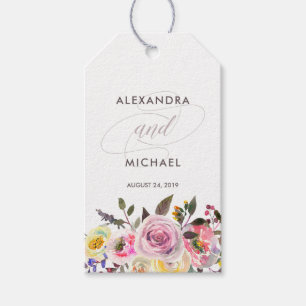Étiquettes-cadeau Imaginaire floral Moderne Watercolor Wedding Fav