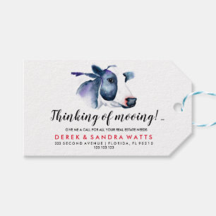 Étiquettes-cadeau immobilier déménagement vache avis entreprise