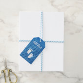 Étiquettes-cadeau Impression Baby shower de Denim bleu (Avec de laficelle)