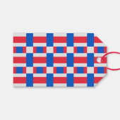 Étiquettes-cadeau Impression Blocée Rouge Blanc Et Bleu (Devant (Horizontal))