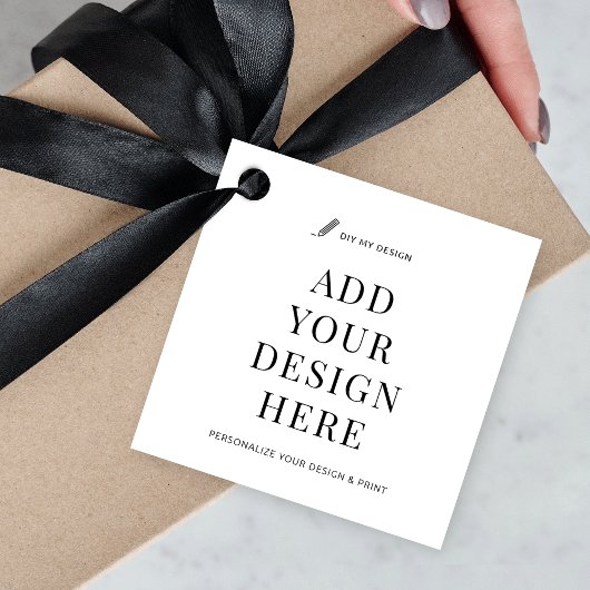 Étiquettes Cadeau Impression de balise de hachage personnalisée 2x2"