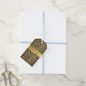 Étiquettes-cadeau Impression de peau d'animal guépard léopard Or Cad (Avec de laficelle)