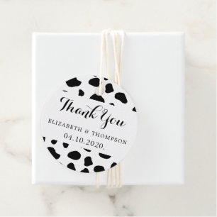 Étiquettes Cadeau Impression De Vache, Spots De Vache, Noir Et Blanc