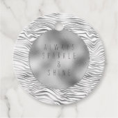 Étiquettes Cadeau Impression Glam Silver Zebra (Devant)