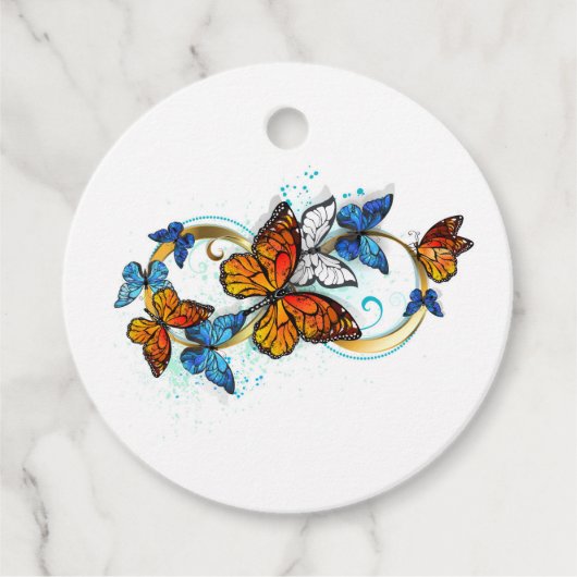 Étiquettes Cadeau Infinité de papillons monarques (Devant)
