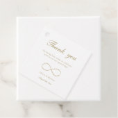 Étiquettes Cadeau Infinity Love Monogram White Merci Mariage (En situation)