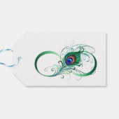 Étiquettes-cadeau Infinity Symbol with Peacock Feather (Dos Horizontal)