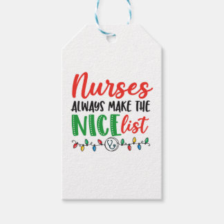 Étiquettes-cadeau infirmière de Noël, infirmières belle liste