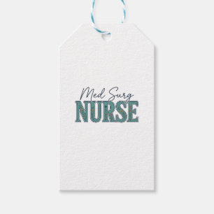 Étiquettes-cadeau Infirmière en médecine chirurgicale dessin floral 