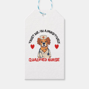 Étiquettes-cadeau Infirmière Qualifiée Pawsitively