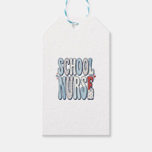 Étiquettes-cadeau Infirmière scolaire vintage floral typographie con