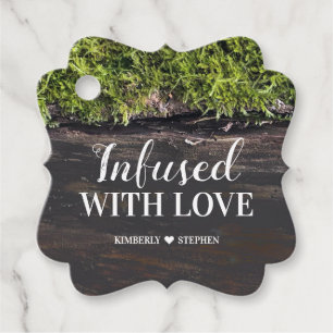Étiquettes Cadeau Infusé Avec Amour Rustique Mariage Forêt