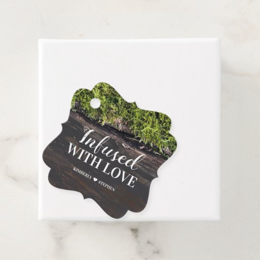 Étiquettes Cadeau Infusé Avec Amour Rustique Mariage Forêt (En situation)