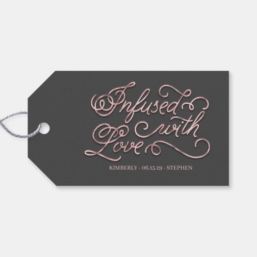 Étiquettes-cadeau Infusé Avec Mariage Amoureux (Dos (Horizontal))