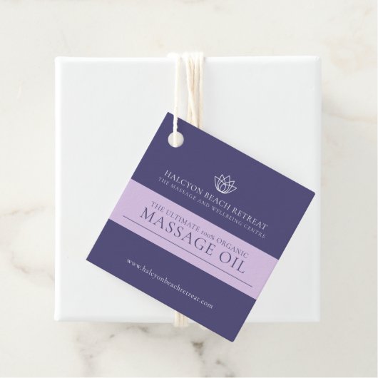 Étiquettes Cadeau Ingrédient de produit de beauté pourpre code barre (En situation)