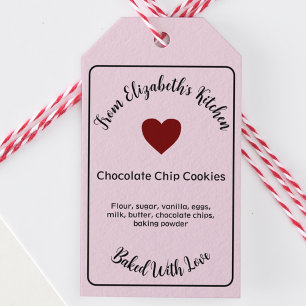 Étiquettes-cadeau Ingrédients pour pâtisseries maison rose
