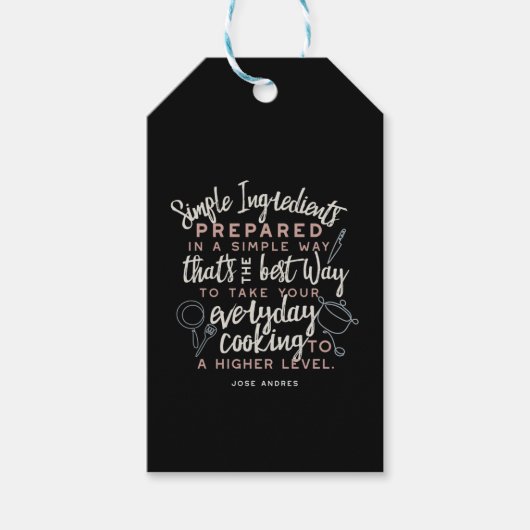 Étiquettes-cadeau Ingrédients simples et devis de cuisines quotidien (Devant)