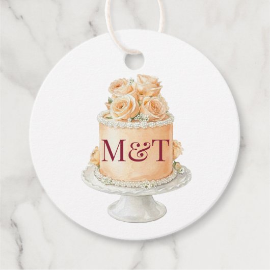 Étiquettes Cadeau Initiales de gâteau (Devant)