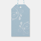 Étiquettes-cadeau Initiales Monogramme Bleu Hiver Doux (Dos)