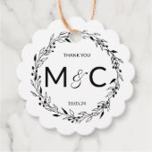 Étiquettes Cadeau Initiales rustiques de germes (Devant)