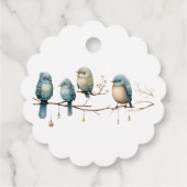 Étiquettes Cadeau Inséparables rustiques de bois Mariage romantique (Dos)