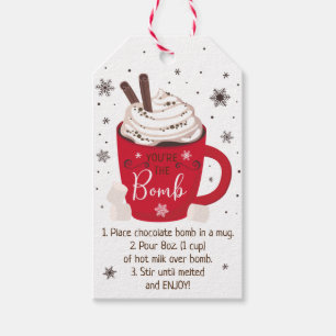 Étiquettes-cadeau Instruction sur la bombe à chocolat chaud