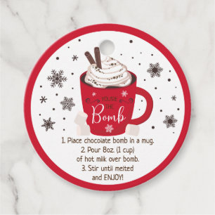 Étiquettes Cadeau Instruction sur la bombe à chocolat chaud