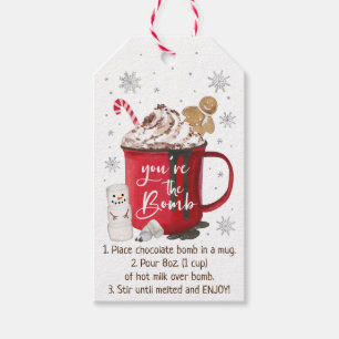 Étiquettes-cadeau Instruction sur la bombe à chocolat chaud