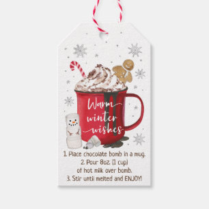 Étiquettes-cadeau Instruction sur la bombe à chocolat chaud