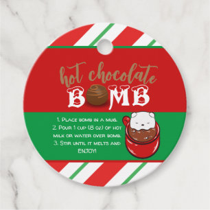 Étiquettes Cadeau Instructions pour la bombe à chocolat chaud de Noë