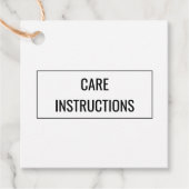 Étiquettes Cadeau Instructions pour le nettoyage Carte d'étiquette H (Devant)